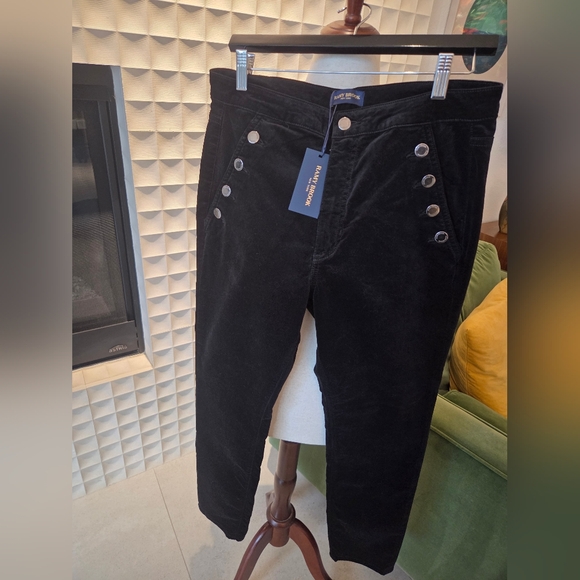 Ramy Brook Denim - Ramy Brook Black Velvet Skinny Jeans with Sailor Button Detail